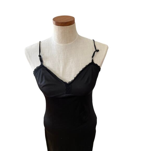 Vintage Sears Black Lace trimmed Full Slip - Picture 2 of 5
